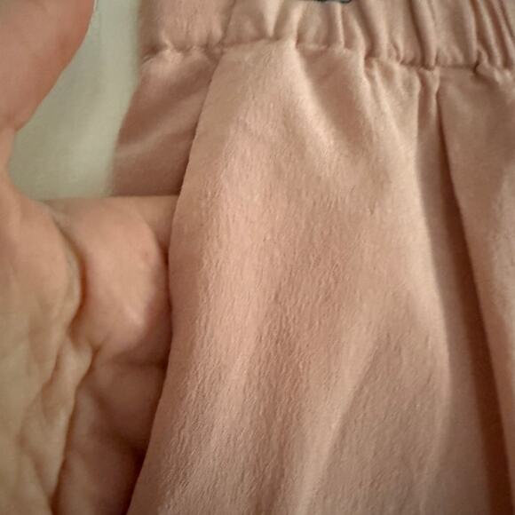 MADEWELL | Powder Pink Silk Island Curved Hem Silk Skirt pull-on | Small - Picture 4 of 6